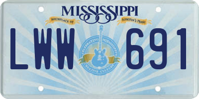 MS license plate LWW691