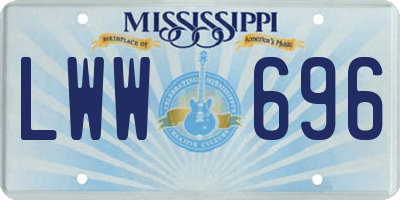 MS license plate LWW696