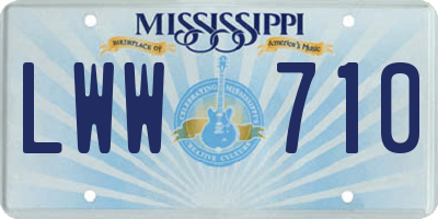MS license plate LWW710