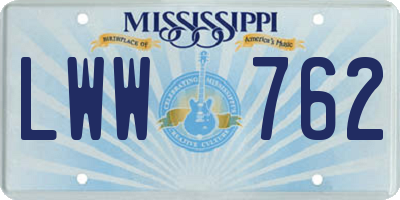 MS license plate LWW762
