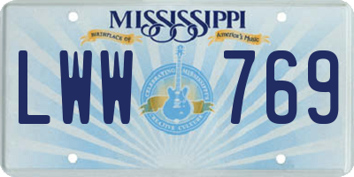 MS license plate LWW769