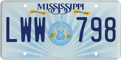 MS license plate LWW798