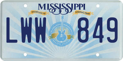 MS license plate LWW849