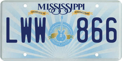 MS license plate LWW866