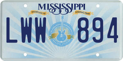 MS license plate LWW894