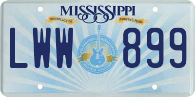 MS license plate LWW899