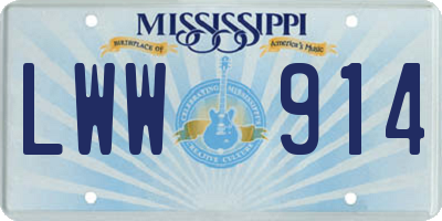 MS license plate LWW914