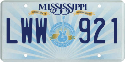 MS license plate LWW921