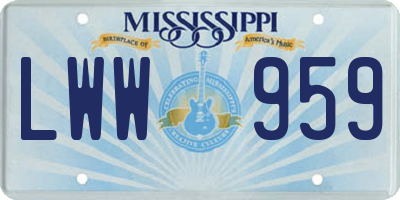 MS license plate LWW959
