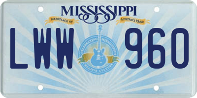 MS license plate LWW960