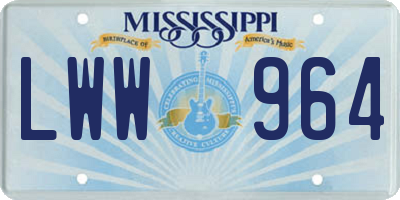 MS license plate LWW964
