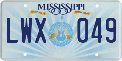 MS license plate LWX049