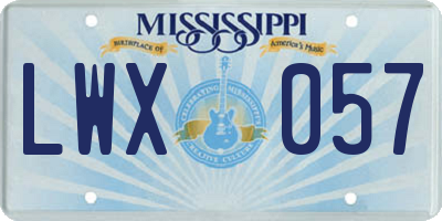 MS license plate LWX057