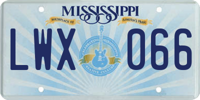 MS license plate LWX066