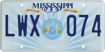 MS license plate LWX074