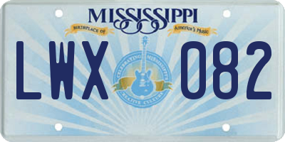MS license plate LWX082