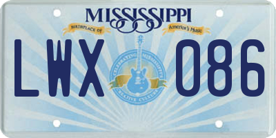 MS license plate LWX086