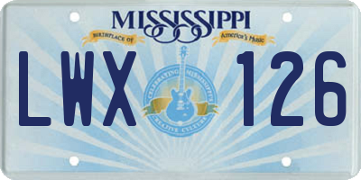 MS license plate LWX126