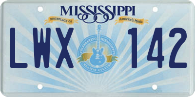 MS license plate LWX142