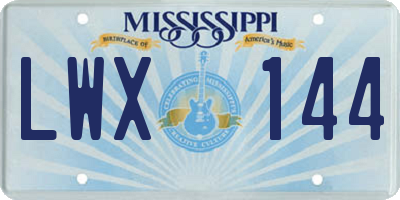 MS license plate LWX144