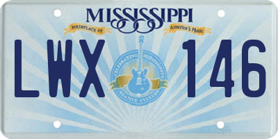 MS license plate LWX146