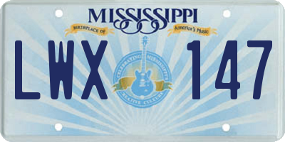 MS license plate LWX147