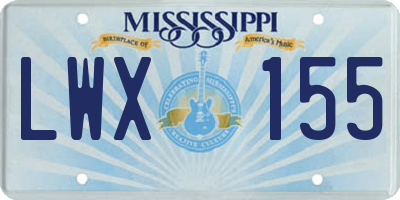 MS license plate LWX155