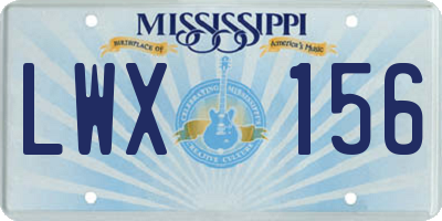 MS license plate LWX156