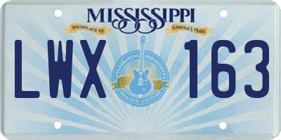 MS license plate LWX163