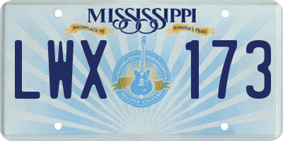 MS license plate LWX173