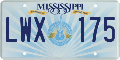 MS license plate LWX175