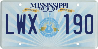 MS license plate LWX190