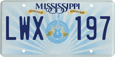 MS license plate LWX197