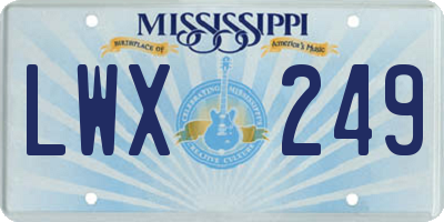 MS license plate LWX249