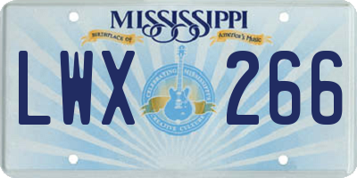 MS license plate LWX266