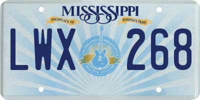MS license plate LWX268