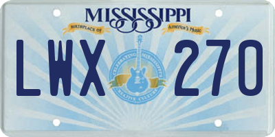 MS license plate LWX270
