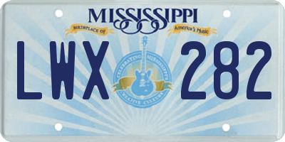 MS license plate LWX282