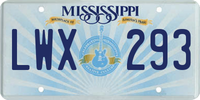 MS license plate LWX293