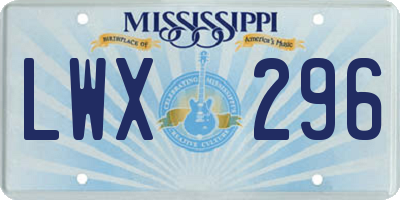 MS license plate LWX296