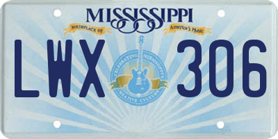 MS license plate LWX306