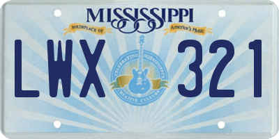 MS license plate LWX321