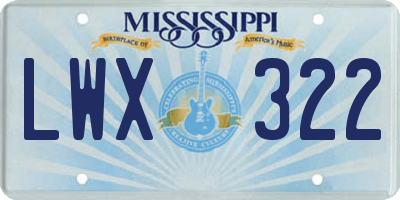 MS license plate LWX322