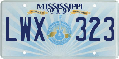 MS license plate LWX323