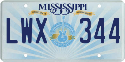 MS license plate LWX344
