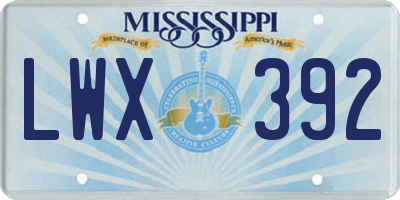 MS license plate LWX392
