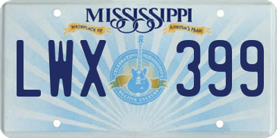 MS license plate LWX399