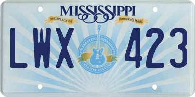 MS license plate LWX423