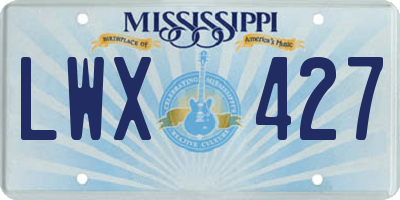 MS license plate LWX427