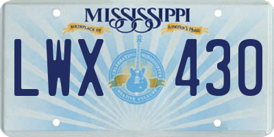 MS license plate LWX430